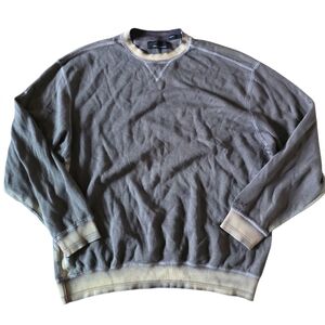 Greg Norman Acid Wash Sweatshirt Gray & Yellow Size XL